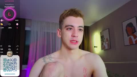 Snapshot of adampolerno chatting on 7, 1, 2025 Hi Im Adam Glad to see u here 3 And its my first day online show from 7, 1, 2025
