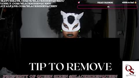 Snapshot of blacksirenqueen chatting on 26, 10, 2025 Queen Siren online show from 26, 10, 2025