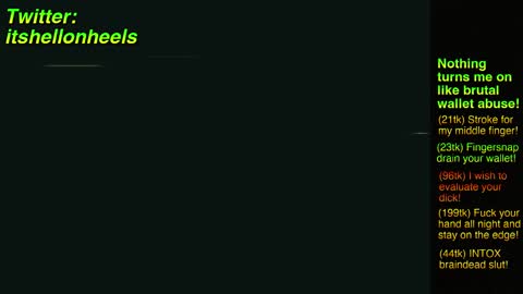 Snapshot of hell_on_heels_ chatting on 16, 1, 2025 - show loyalty and subscribe -  online show from 16, 1, 2025