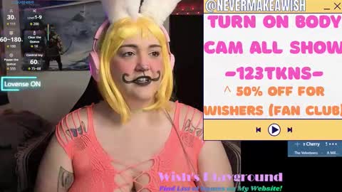 Snapshot of nevermakeawish chatting on 24, 3, 2026 Wishs Playground online show from 24, 3, 2026