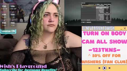 Snapshot of nevermakeawish chatting on 25, 3, 2026 Wishs Playground online show from 25, 3, 2026