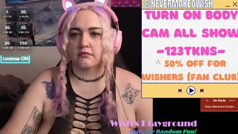 Snapshot of nevermakeawish chatting on 9, 4, 2026 Wishs Playground online show from 9, 4, 2026