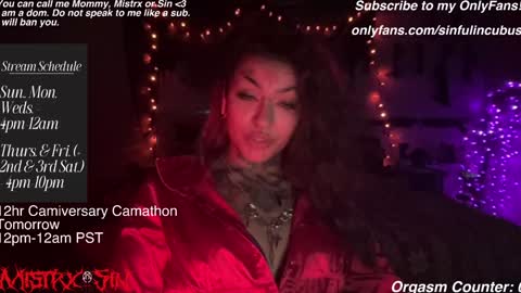 Snapshot of sinfulincubus chatting on 29, 1, 2025 Mistrx Sin online show from 29, 1, 2025