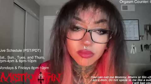 Snapshot of sinfulincubus chatting on 25, 6, 2026 Mistrx Sin online show from 25, 6, 2026