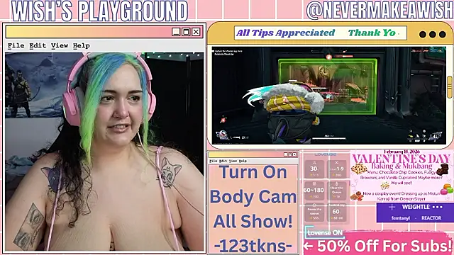 Snapshot of nevermakeawish chatting on 13, 2, 2026 nevermakeawish online show from 13, 2, 2026