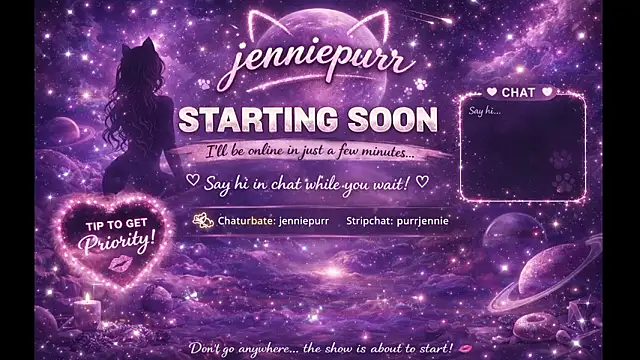 purrjennie online show from 27, 3, 2026